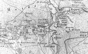 Rothenburg/O.L.-Lodenau. Atlas von Schlesien, Kr. Rothenburg, Verlag von C. Flemming/Glogau, um 1850