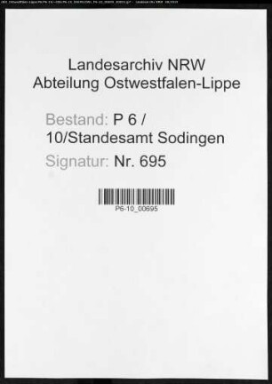 Sterberegister Standesamt Herne-Sodingen (III)