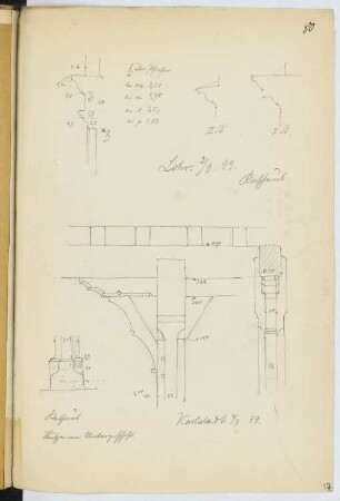 Rathaus, Lohr/Main / Rathaus, Karlstadt: Details (aus: Skizzen- und Fotoalbum 16)