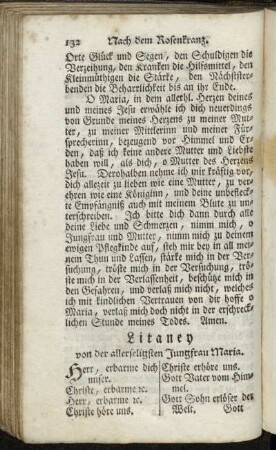 Lauretanische Litaney.