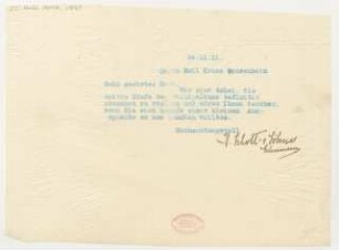 Brief an Emil Kross : 24.11.1911
