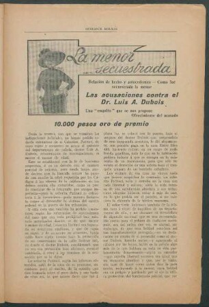 La menor secuestrada - Relación de hecho y antecedentes, Como fué secuestrada la menor : Las acusaciones contra el Dr. Luis A. Dubois