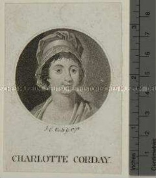 Porträt der Mörderin von Marat, Charlotte Corday