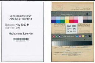 Entnazifizierung Liselotte Hachtmann , geb. 28.11.1901 (Schulleiterin)