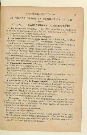 La France depuis la Révolution de 1789