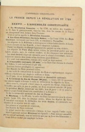 La France depuis la Révolution de 1789