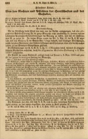 Fünfter Titel. Von den Rechten und Pflichten der Herrschaften und des Gesindes
