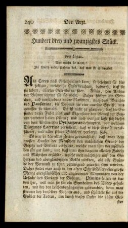 Hundert drey und zwanzigstes Stück
