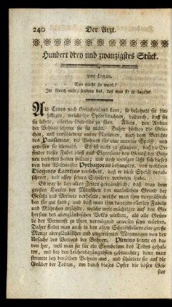 Hundert drey und zwanzigstes Stück