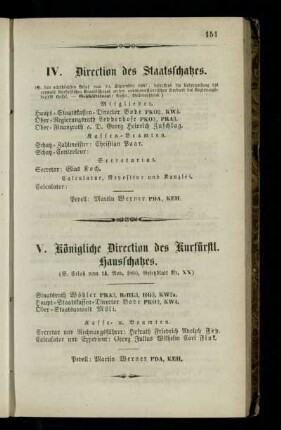 Königliche Direction des Kurfürstlichen Hausschatzes