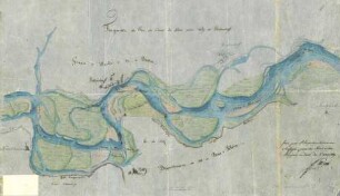 Fragment du plan du cours du Rhin entre Seltz et Plittersdorff