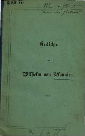 Gedichte von Wilhelm Plönnies