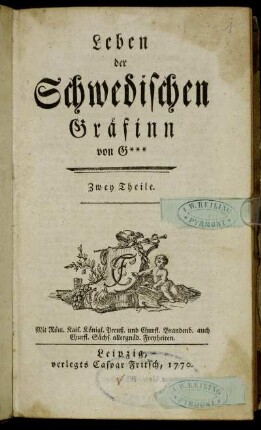 Leben der Schwedischen Gräfinn von G*** : Zwey Theile