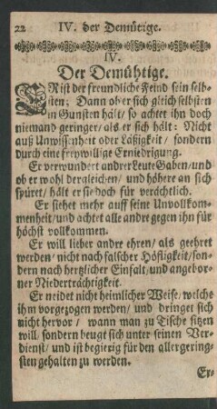IV. Der Demüthige.