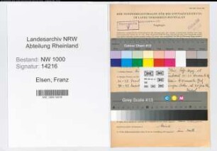 Entnazifizierung Franz Elsen, geb. 11.12.1902 (Verwaltungsdirektor)