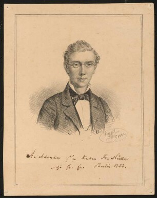 Portrait des Bauakademiestudenten Alfons Adenow: Dem Freund Fritz Müller gewidmetes Portrait