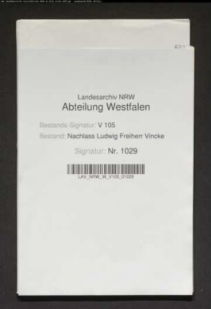 10 Briefe von Ludwig Vincke an Georg von Keßler