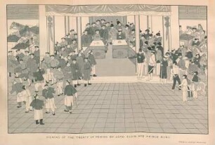 Signing of the treaty of Peking by Lord Elgin and Prince Kung