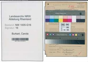 Entnazifizierung Carola Burkart , geb. 19.12.1886 (Kauffrau)