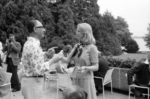 25. Jubiläumstagung 1975 Medizin; Proteste im Hotel Tannenhof, Bad Schachen: A. Dées de Sterio, r. von Thüna