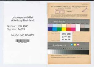 Entnazifizierung Christel Neuheuser, geb. 09.03.1899 (Heimleiterin)