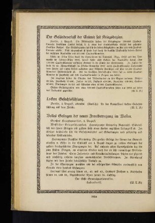 Der Geländeverlust der Entente seit Kriegsbeginn.