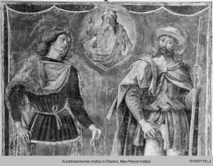 Fresko: Die heiligen Romanus und Rochus