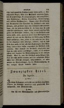 Zwanzigster Titel. De legatis.