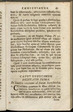 Caput Undecimum Meditatio prima. - Meditatio decima.