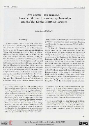 Rex doctus - rex augustus : Herrscherbild und Herrscherrepräsentation am Hofe des Königs Matthias Corvinus