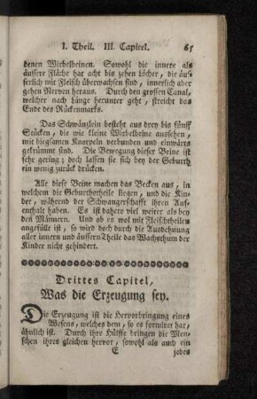 Drittes Capitel, Was die Erzeugung sey.