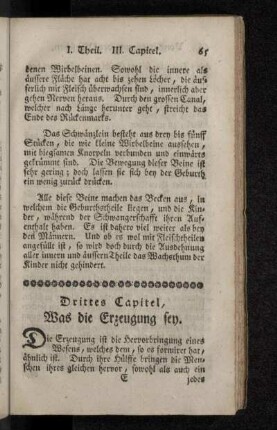 Drittes Capitel, Was die Erzeugung sey.