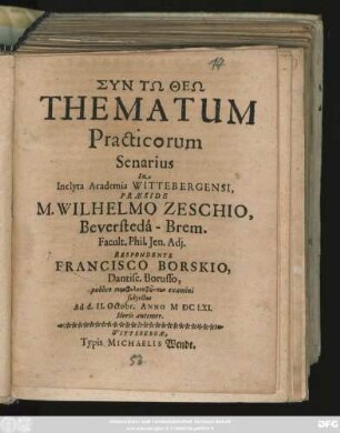 Thematum Practicorum Senarius