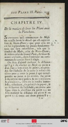 Chapitre IV. De la maniere de lever les Plans avec la Planchette