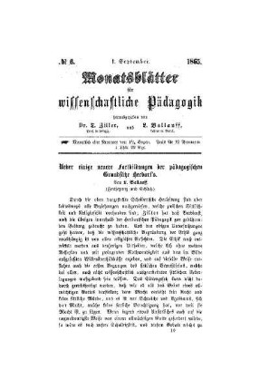 Ueber einige neuere Fortbildungen der pädagogischen Grundsätze Herbart's : (Fortsetzung und Schluß)