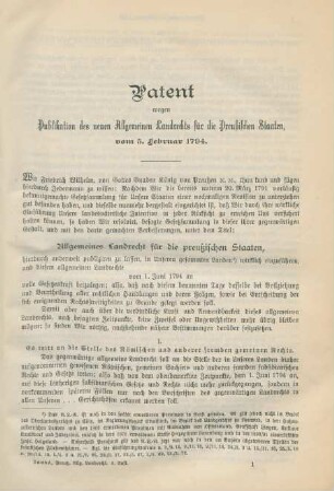 Patent ... vom 5. Februar 1794.