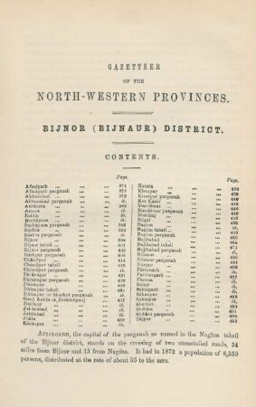 Gazetteer of the North-Western provinces. Bijnor (Bijnaur) district