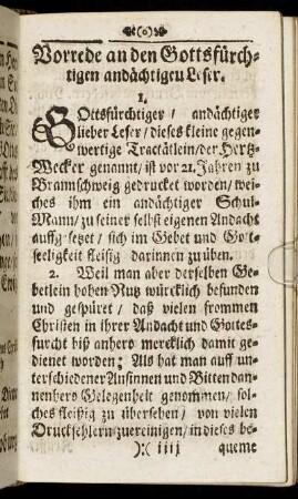 Vorrede an den Gottfürchtigen andächtigen Leser.