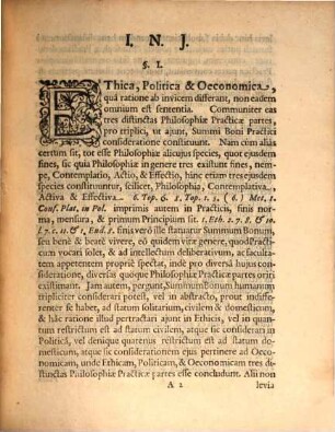 Disp. polit. de differentia ethices, politices & oeconomices