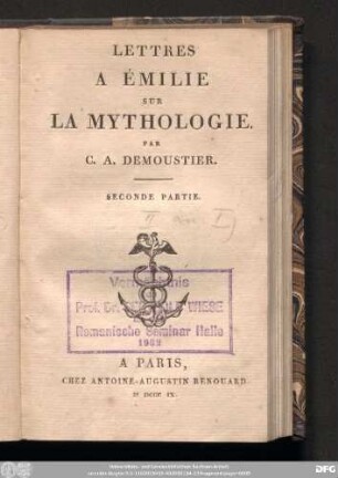 Seconde Partie: Lettres A Émilie Sur La Mythologie