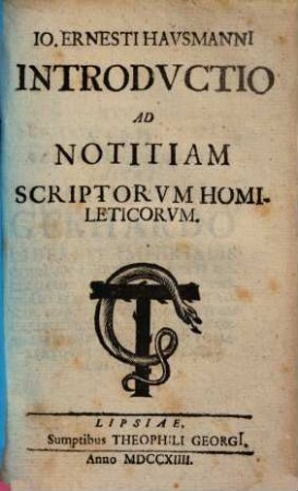 Introductio ad notitiam scriptorum homileticorum