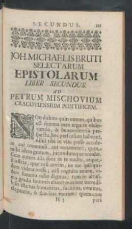 Ad Petrum Mischovium Cracoviensium Pontificem
