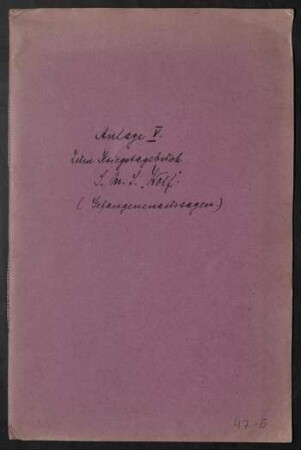 Anlage V zum Kriegstagebuch der S.M.H. "Wolf"