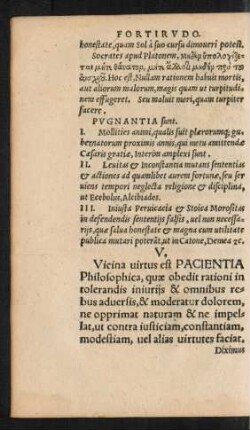 V. Vicina virtus est Pacientia Philosophica ...