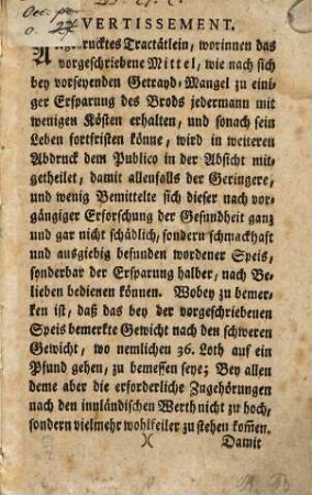 Sichere Anleitung, wie man bey diesen theuren Zeiten wohlfeil und gut leben könne : Von einem Menschen-Freund in den Schweiz verfaßt, und nach hiesiger Landes-Art eingerichtet