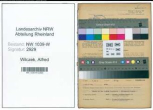 Entnazifizierung Alfred Wilczek , geb. 14.12.1896 (Chemiepostenmann)