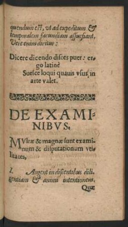 De Examinibus.