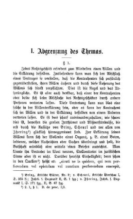 I. Abgrenzung des Themas.