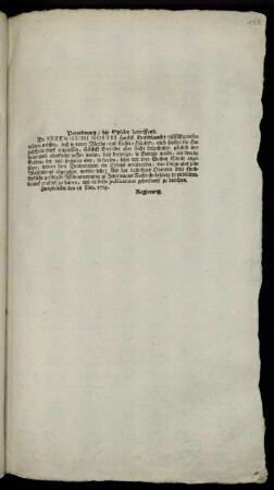 Verordnung, die Spieler betreffend : Zweybrücken den 28 Nov. 1765.