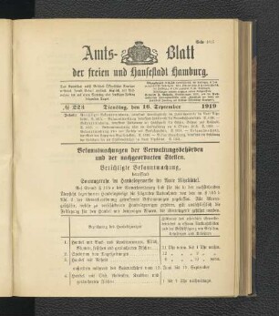 No.223, Dienstag, den 16. September 1919